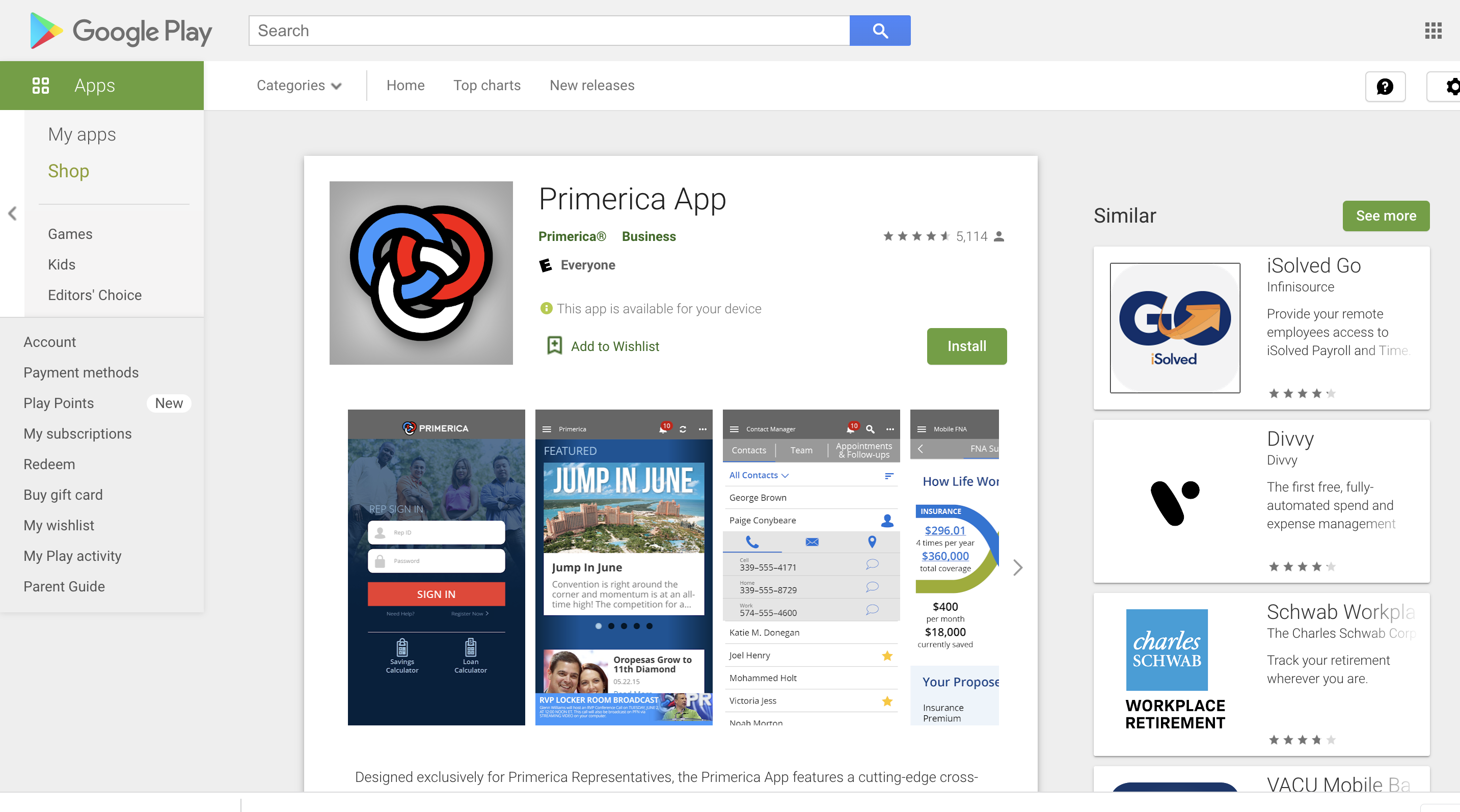 Primerica iOS app design